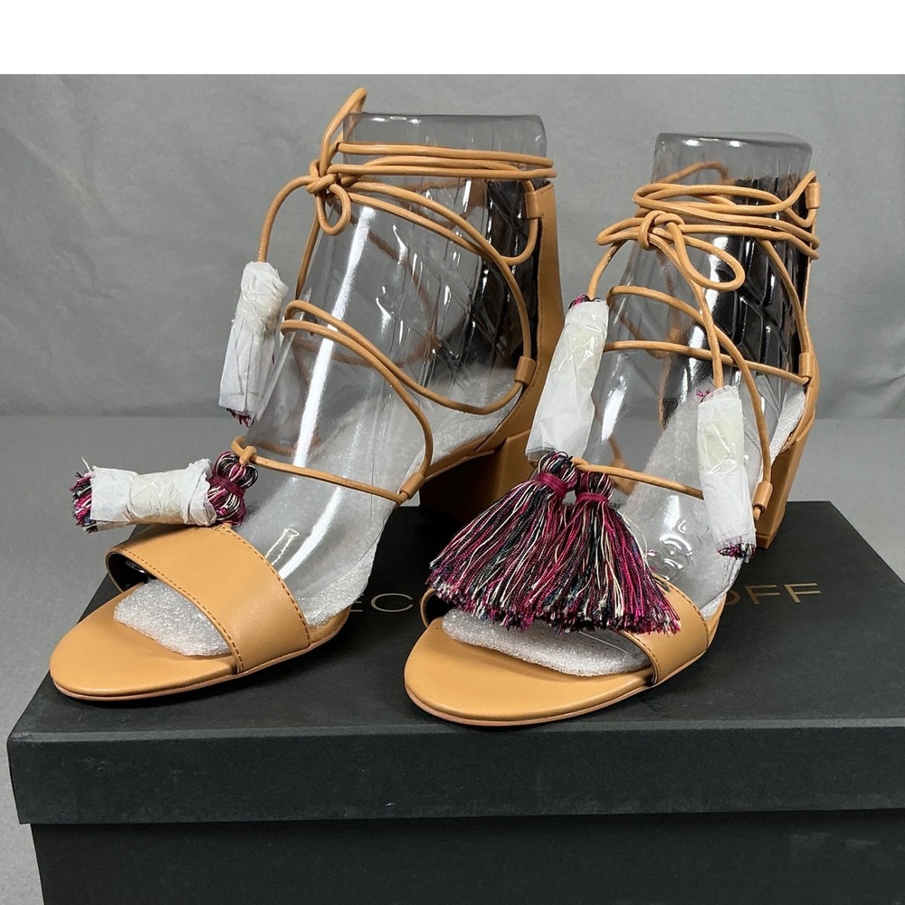 Rebecca Minkoff Isla Tassel Gladiator Sandals Women 9M Tan Leather NEW